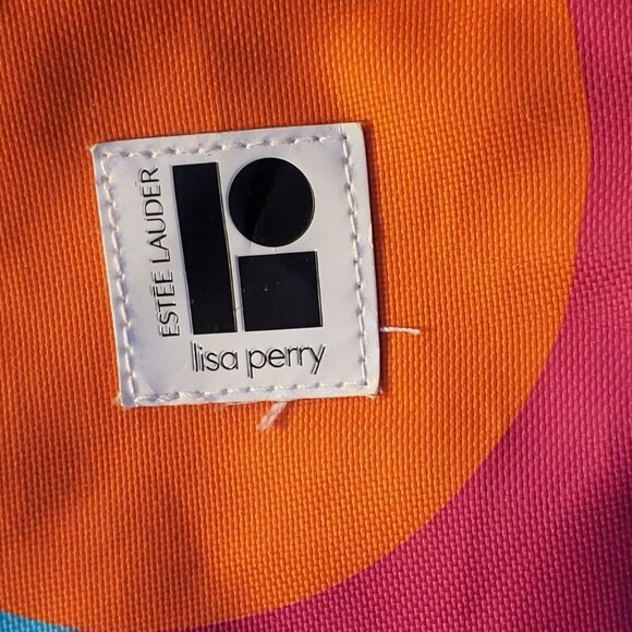 Estee Lauder Pink Circles Canvas Beach Tote Bag with White Handles - Picture 2 of 5